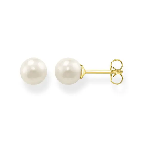 Stud earrings with cultured pearl in gold-plated 925 silver