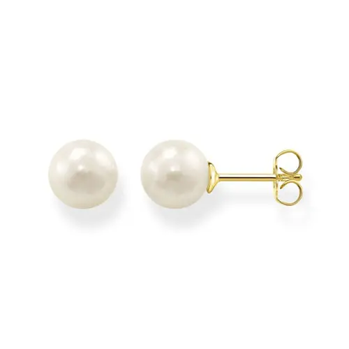925 sterling silver gold plated pearl stud earrings