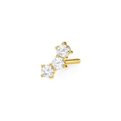 Single earring in gold-plated 925 silver