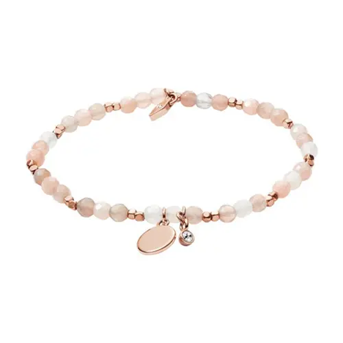 Pulsera grabable de latón y piedra lunar para mujer