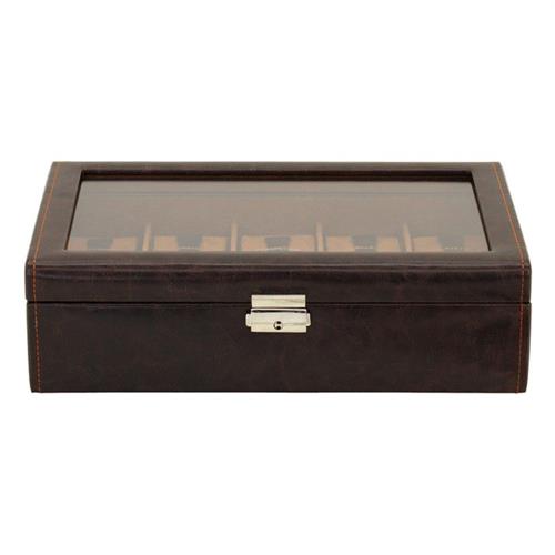 Watch box brown cognac for 10 watches