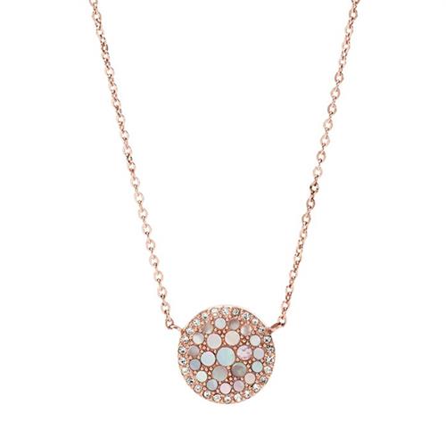 Necklace pearl disc pendant