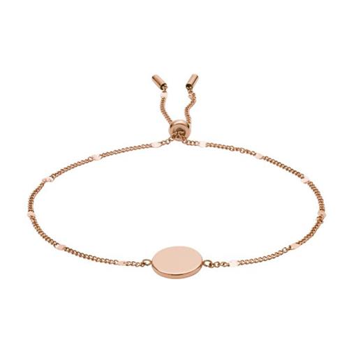 Engravable bracelet disc for ladies made of stainless steel rosé