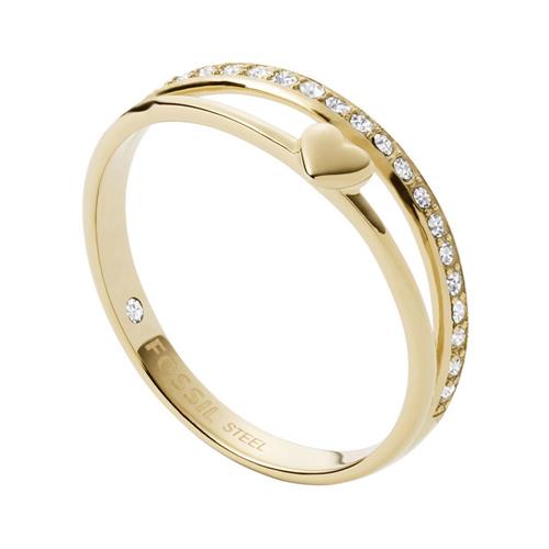 Ladies ring all stacked up in stainless steel gold-plated