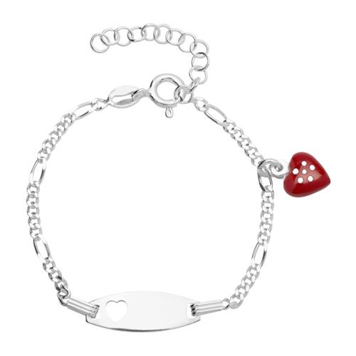 Engravable children's bracelet silver heart motive