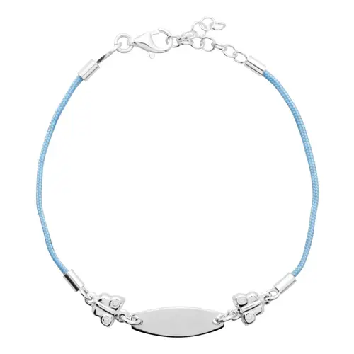 Engravable children's bracelet silver elements blue