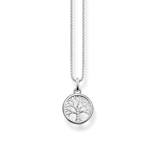 Necklace 925 sterling silver tree of life with zirconia