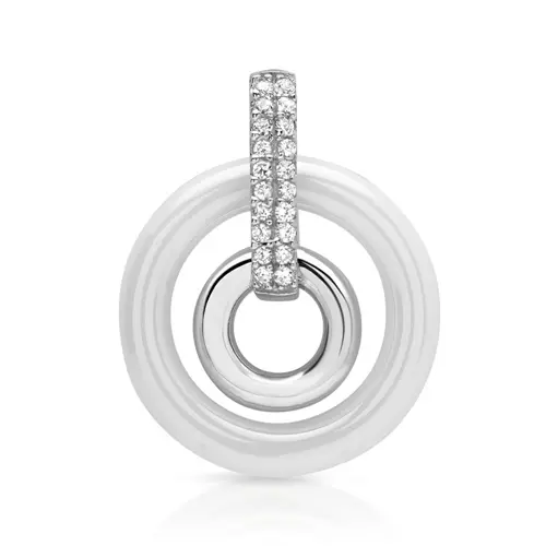 High-quality white-silver ceramic pendant