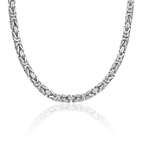 Byzantine chain for men in sterling silver, 5,0 mm