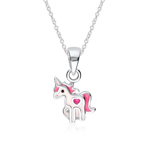 Unicorn necklace for girls in sterling silver