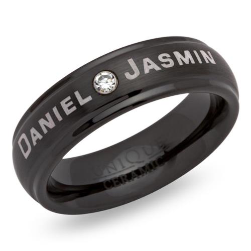 Scratch-resistant ceramic ring laser engraving