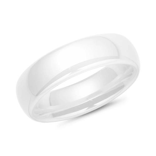 White ceramic ring 6mm polished