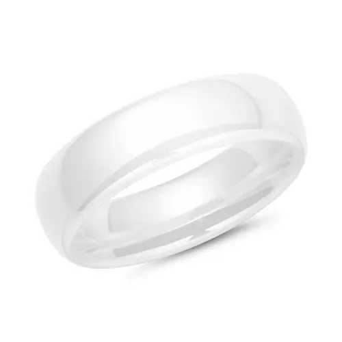 White ceramic ring 6mm polished