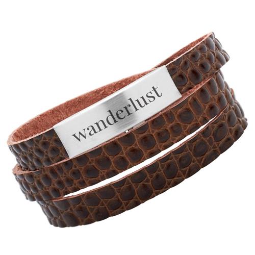 Leather strap engravable brown-natural