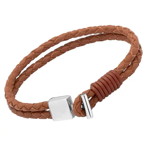 Leather strap: Brown stainless steel clasp