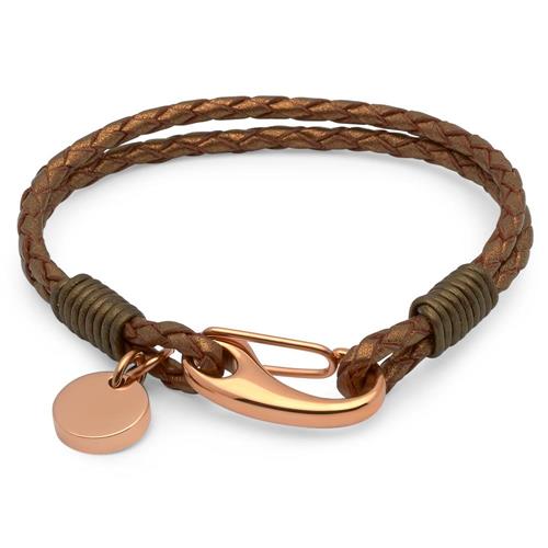 Bronzefarbenes Vintage-Armband aus Leder