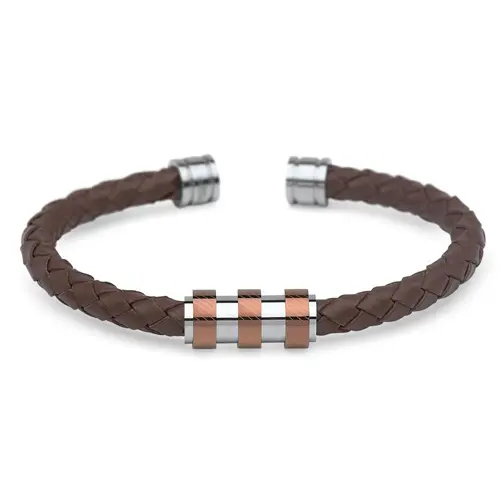 Leather bracelet brown with elements