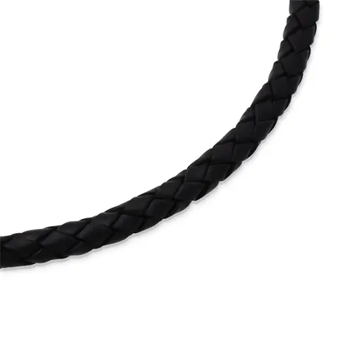 Braided leather necklace plaited chain