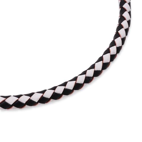 Braided leather necklace plaited chain