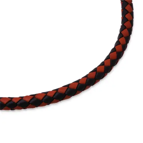 Braided leather necklace plaited chain