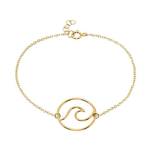Ladies bracelet in wave design made of 925 silver gold-plated