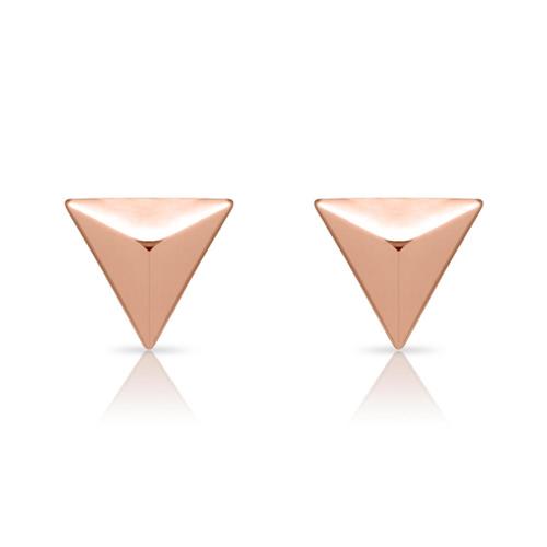 Pyramid stud earrings sterling silver rose gold plated
