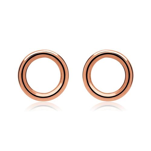 Earstuds circle sterling silver rose gold plated