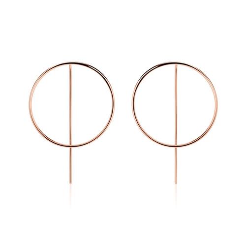 Rose gold plated 925 silver circle earring