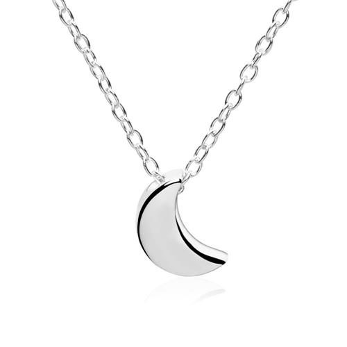 Necklace sterling silver crescent moon chain