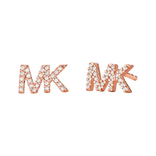 Pendientes mk de plata 925 chapada en oro rosa con circonita cúbica