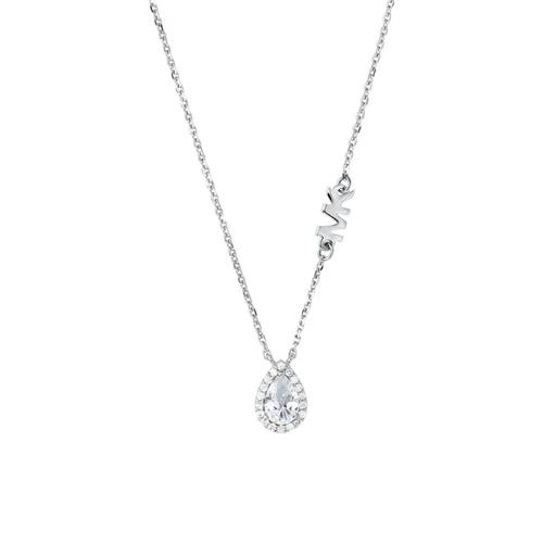 Drop necklace premium in sterling silver with cubic zirconia
