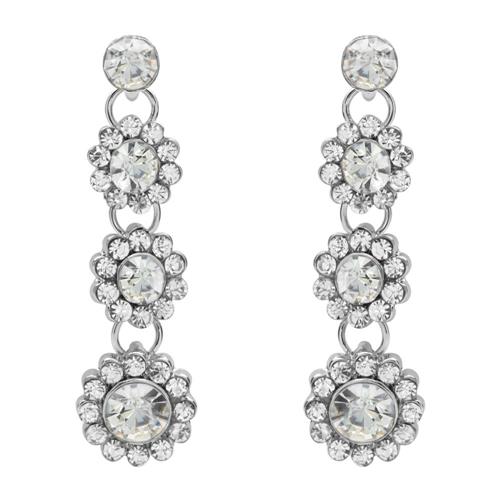 Three-part earrings blossoms costuME jewellery