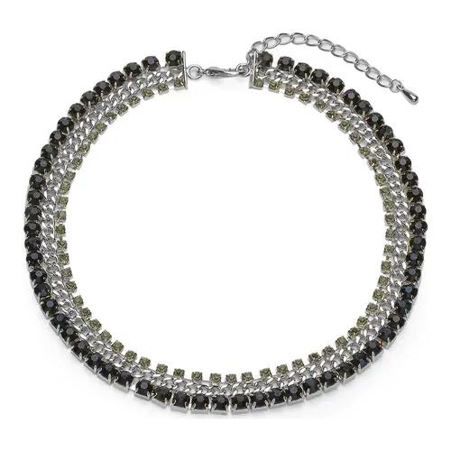 Ladies necklace with black stones