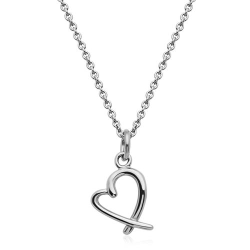 Stainless steel necklace with heart pendant