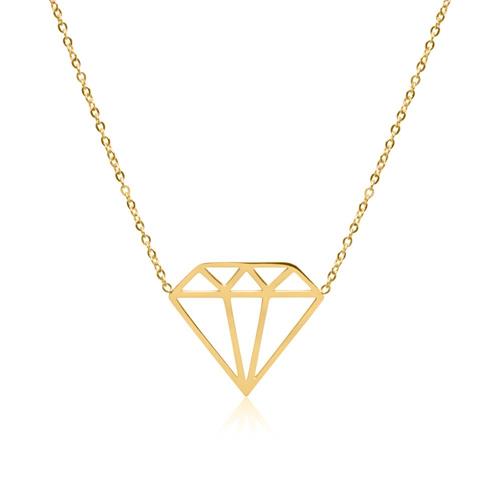 Diamond chain in gold-plated stainless steel