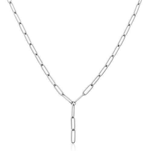 Ladies link necklace in stainless steel