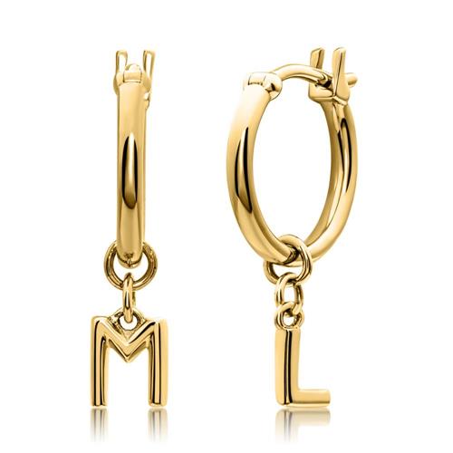 Letter creoles for ladies in 14ct. gold