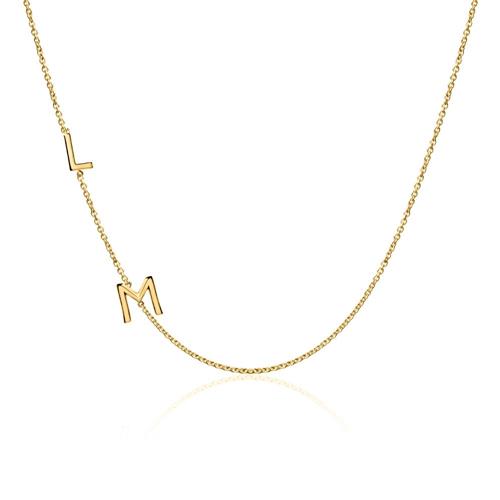 14K Goldkette Buchstaben für Damen