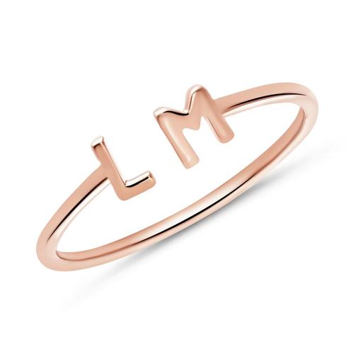 14ct. rose gold ring with letters or symbols