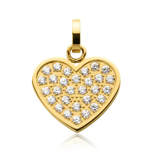 Engravable heart pendant stainless steel gold plated
