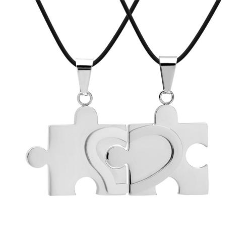 Rubber necklaces with puzzle pendants