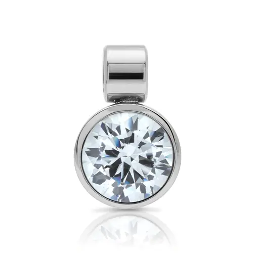 Polished pendant stainless steel sparkling stone