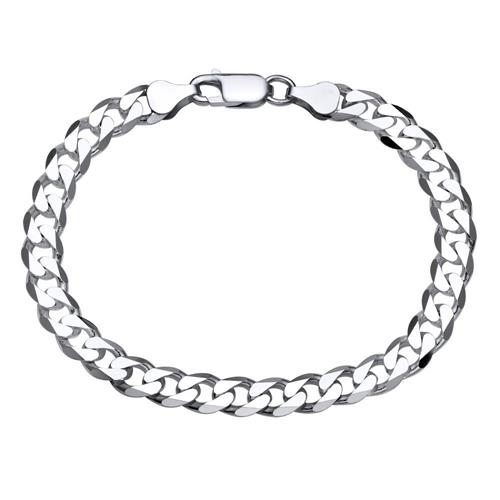 Sterling silver bracelet: Curb bracelet silver 7mm