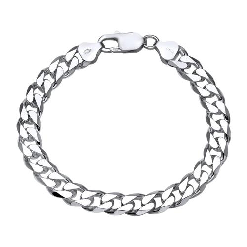 Sterling silver bracelet: Curb bracelet silver 8mm