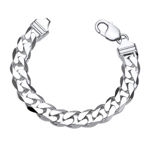 Sterling silver bracelet: Curb bracelet silver 12mm
