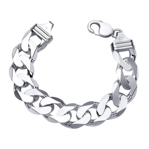 Sterling silver bracelet: Curb bracelet silver 17mm