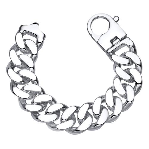 Sterling silver bracelet: Curb bracelet silver 23mm