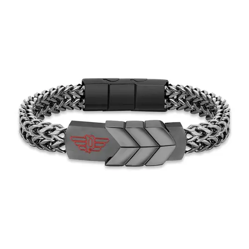 Stainless Steel Bracelet For Men, Ip Grey, Engravable