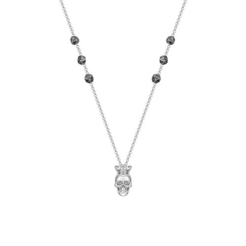 Men's iconic necklace with skull in stainless steel