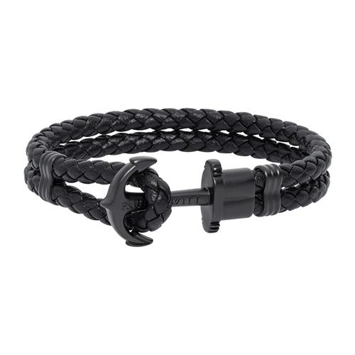 Stainless steel black phrep bracelet for men, IP black